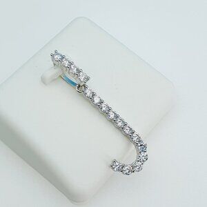 "925 Sterling Silver Cubic Zirconia Initial Pendant, UU1P6A6176